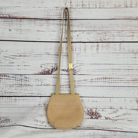Americana by Sharif Crossbody Bag Straw Weave Boho Neutral Minimalist Purse - Picture 5 of 13